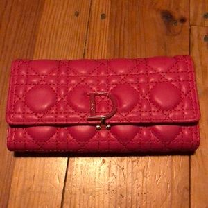 Pink, multi-pocket Dior clutch. Never used.